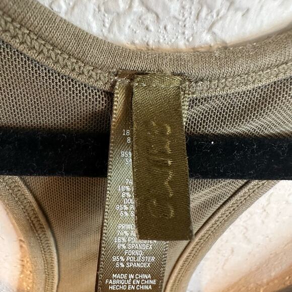 Skims Women's Olive Green Stretch Solid Scoop Neck Racerback tank Tops Size 2X - Picture 5 of 6